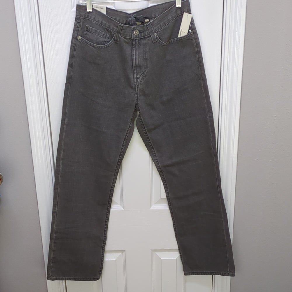 Kenneth Cole New York Men's Gray Low Rise Straight Jeans, NWT, 32x30